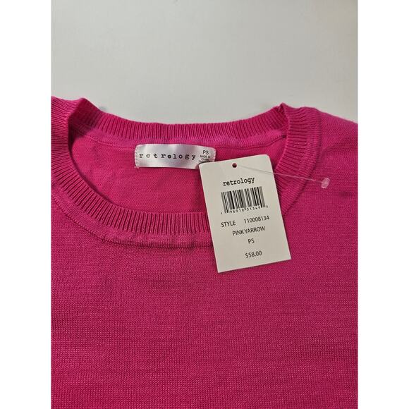 NWT Retrology Hot Pink yarrow PETITE S PS sweater pullover casual comfort NEW - Picture 4 of 7